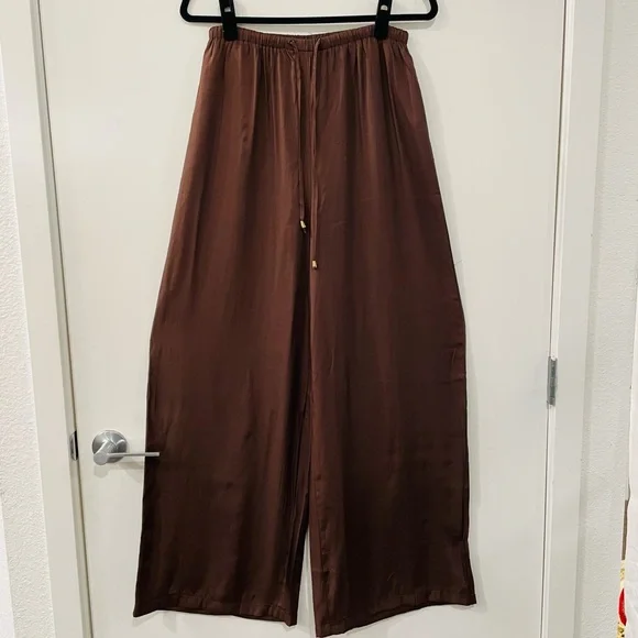 FussytheLabel Chocolate Brown Wide Legged Pants Women’s Medium - Picture 3 of 4